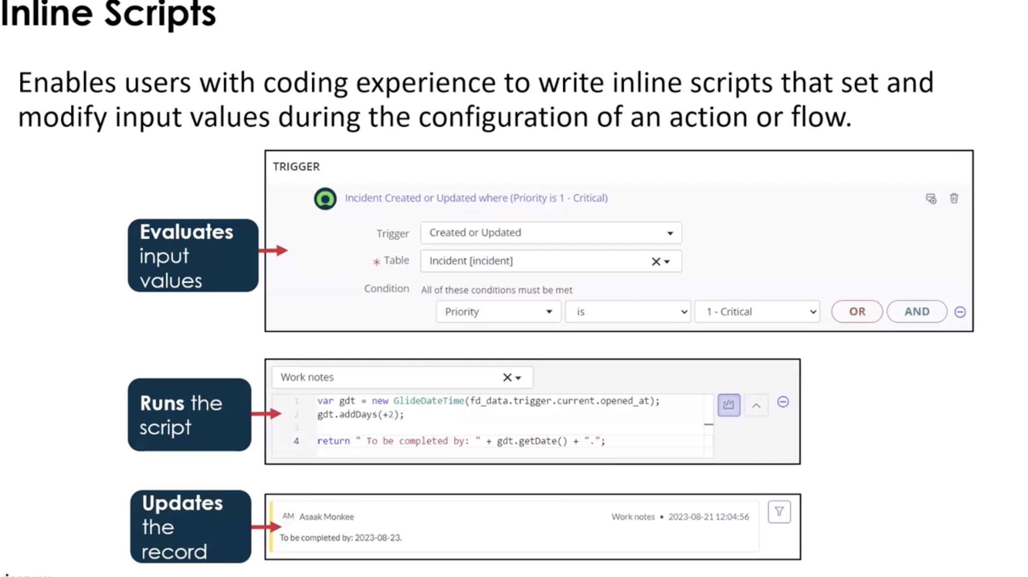 Flow Designer Scripting - ServiceNow Notes