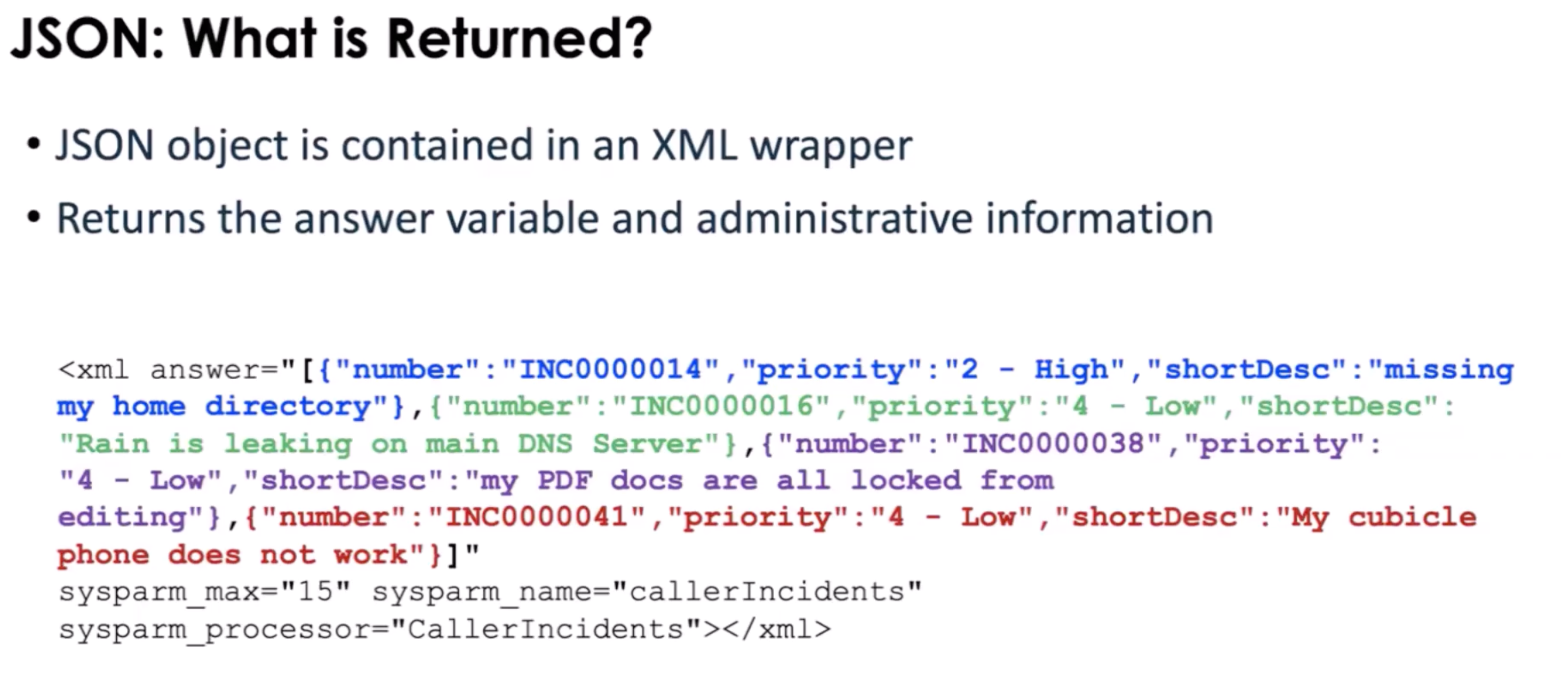 Script Includes JSON Response