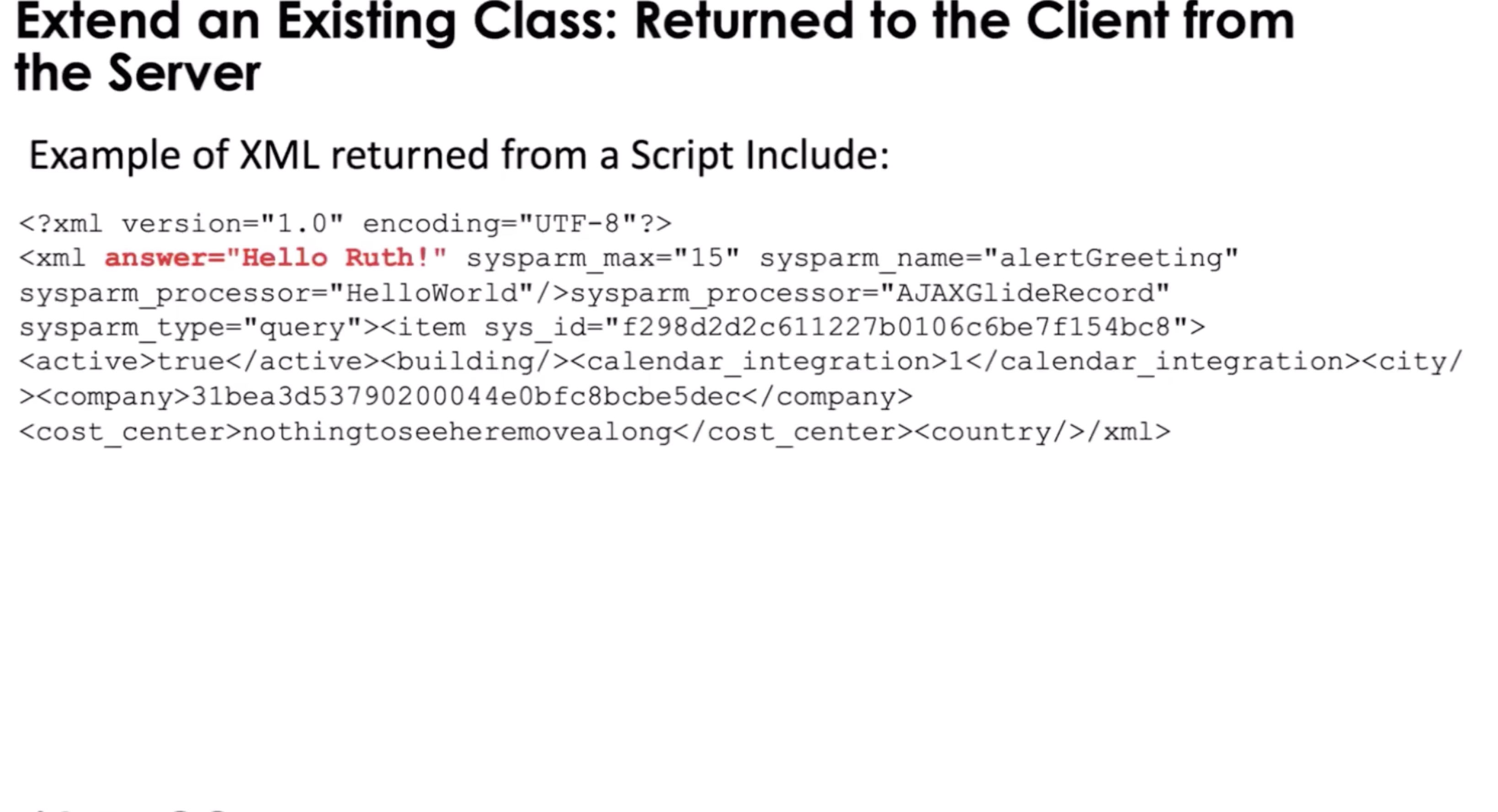 Script Includes XML Response Example